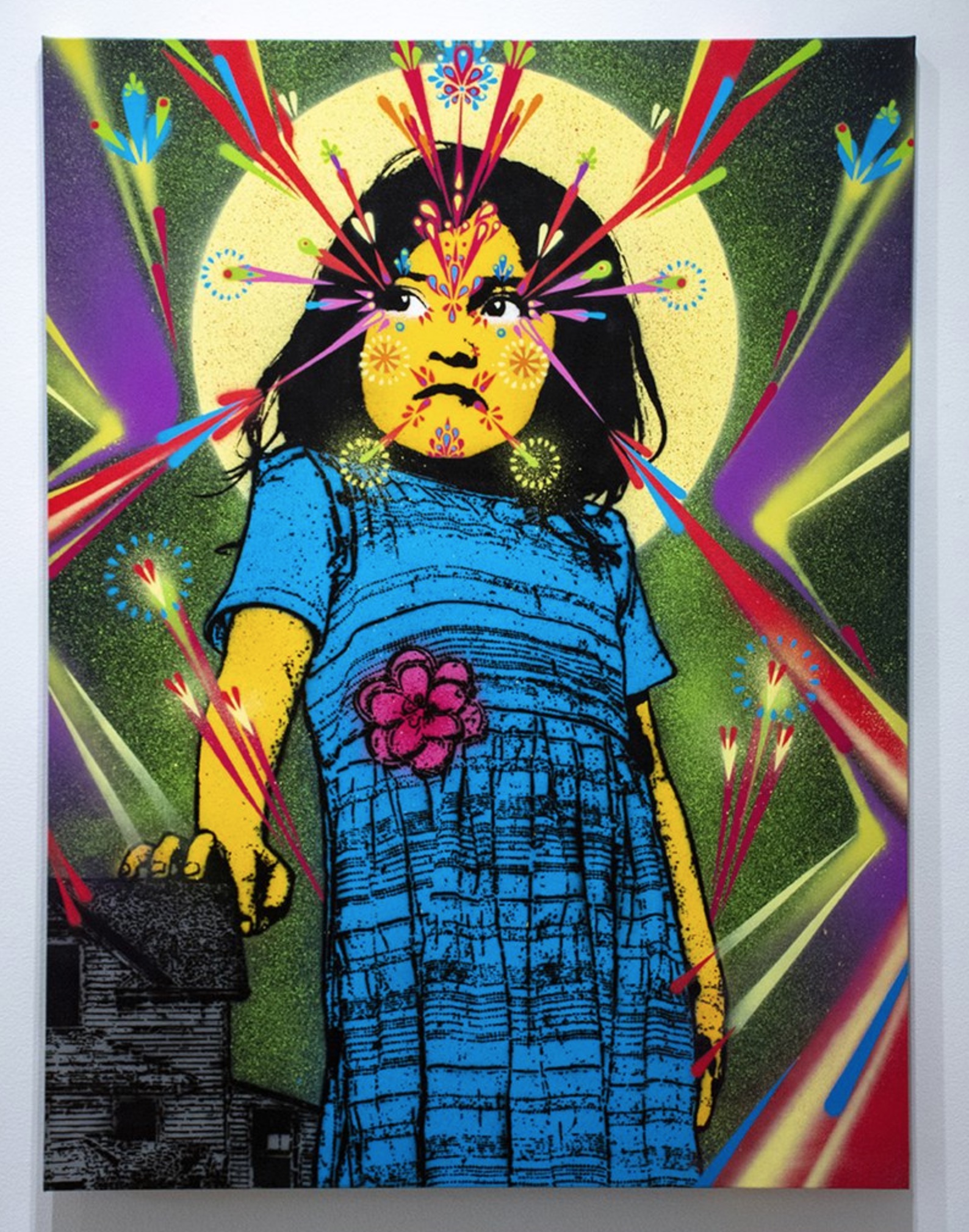 "Mesitas Girl,” 2019. Spraypaint on canvas. 30 x 39 ¾ in., 76 x 101 cm.